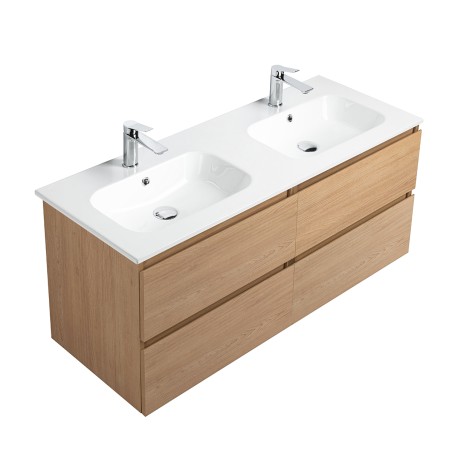 Ensemble meuble 120 bois-Vasque céramique-Miroirs JOY - Ensemble Meuble + Vasque + Miroir - Bain-bain