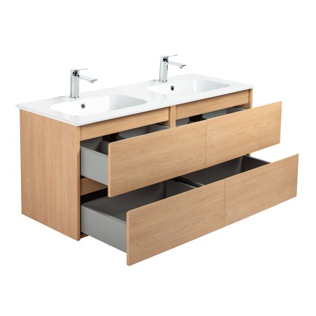 Ensemble meuble 120 bois-Vasque céramique-Miroirs RIMA - Ensemble Meuble + Vasque + Miroir - Bain-bain