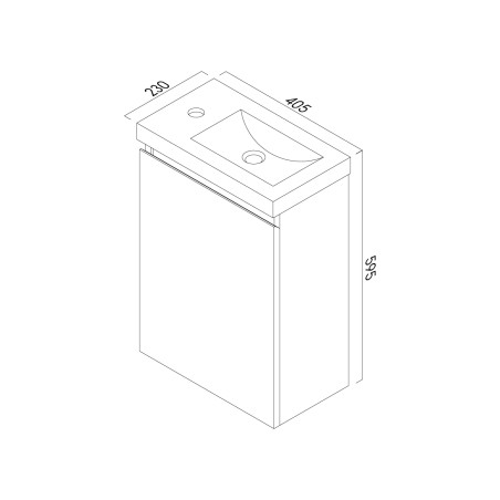 Lave-main 40cm + Vasque céramique BILY - Meuble lave-mains - Bain-bain
