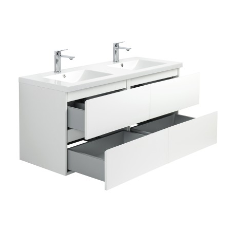Ensemble meuble 120 blanc-Vasque résine-Miroirs RIMA - Ensemble Meuble + Vasque + Miroir - Bain-bain