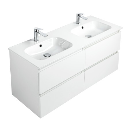 Ensemble meuble 120 blanc-Vasque céramique-Miroirs JOY - Ensemble Meuble + Vasque + Miroir - Bain-bain