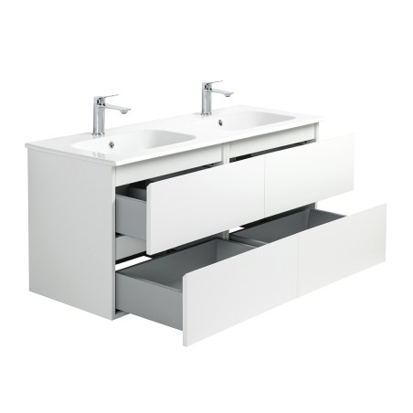 Ensemble meuble 120 blanc-Vasque céramique-Miroirs JOY - Ensemble Meuble + Vasque + Miroir - Bain-bain