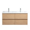 Pack meuble 120 bois-Vasque résine-Robinets chromé - Pack Meuble + Vasque + Robinet - Bain-bain
