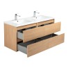 Pack meuble 120 bois-Vasque résine-Robinets chromé - Pack Meuble + Vasque + Robinet - Bain-bain