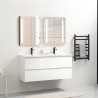 Pack meuble 120 blanc-Vasque résine-Robinets noir - Pack Meuble + Vasque + Robinet - Bain-bain