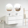 Pack meuble 120 blanc-Vasque céramique-Robinets chromé - Pack Meuble + Vasque + Robinet - Bain-bain