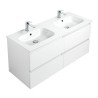 Pack meuble 120 blanc-Vasque céramique-Robinets chromé - Pack Meuble + Vasque + Robinet - Bain-bain
