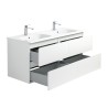 Pack meuble 120 blanc-Vasque céramique-Robinets chromé - Pack Meuble + Vasque + Robinet - Bain-bain