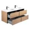 Ensemble meuble 120 bois détail noir-Vasque résine - Ensemble Meuble + Vasque - Bain-bain