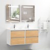 Ensemble meuble 120 blanc effet bois-Vasque résine - Ensemble Meuble + Vasque - Bain-bain