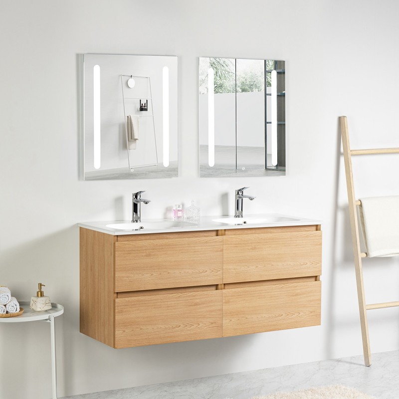 Ensemble meuble 120 bois-Vasque céramique - Ensemble Meuble + Vasque - Bain-bain