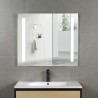 Pack meuble 80 blanc effet bois-Vasque résine-Robinet chromé-Miroir ELY - Pack Meuble + Vasque + Robinet + Miroir - Bain-bain