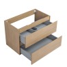 Pack meuble 80 bois-Vasque résine-Robinet noir-Miroir JOY - Pack Meuble + Vasque + Robinet + Miroir - Bain-bain