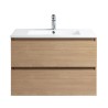 Pack meuble 80 bois-Vasque résine-Robinet chromé-Miroir JOY - Pack Meuble + Vasque + Robinet + Miroir - Bain-bain