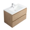 Pack meuble 80 bois-Vasque résine-Robinet chromé-Miroir JOY - Pack Meuble + Vasque + Robinet + Miroir - Bain-bain