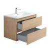 Pack meuble 80 bois-Vasque résine-Robinet chromé-Miroir JOY - Pack Meuble + Vasque + Robinet + Miroir - Bain-bain