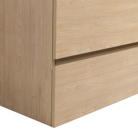 Pack meuble 80 bois-Vasque résine-Robinet chromé-Miroir JOY - Pack Meuble + Vasque + Robinet + Miroir - Bain-bain