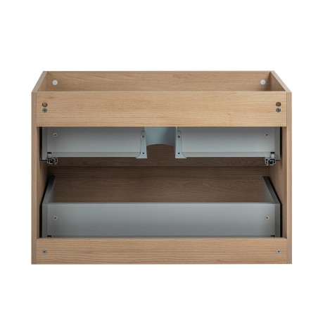 Pack meuble 80 bois-Vasque céramique-Robinet noir-Miroir JOY - Pack Meuble + Vasque + Robinet + Miroir - Bain-bain