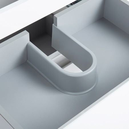 Pack meuble 80 blanc-Vasque résine-Robinet noir-Miroir JOY - Pack Meuble + Vasque + Robinet + Miroir - Bain-bain