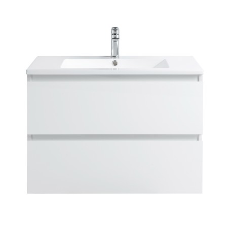Pack meuble 80 blanc-Vasque résine-Robinet chromé-Miroir JOY - Pack Meuble + Vasque + Robinet + Miroir - Bain-bain