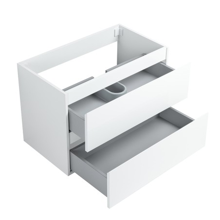 Pack meuble 80 blanc-Vasque céramique-Robinet noir-Miroir JOY - Pack Meuble + Vasque + Robinet + Miroir - Bain-bain