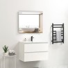 Pack meuble 80 blanc-Vasque céramique-Robinet noir-Miroir RIMA - Pack Meuble + Vasque + Robinet + Miroir - Bain-bain