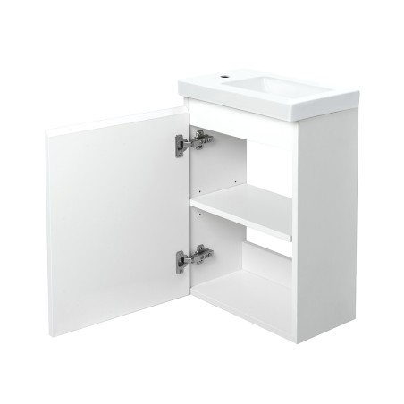 Pack meuble lave-main blanc-Robinet noir - Pack Lave-main + Robinet - Bain-bain