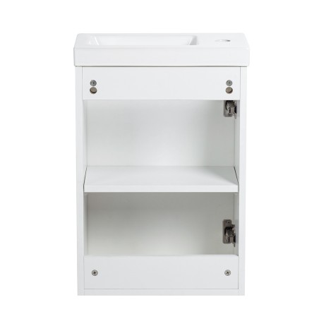 Pack meuble lave-main blanc-Robinet noir - Pack Lave-main + Robinet - Bain-bain