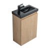 Pack meuble lave-main bois-Vasque noire robinet noir - Pack Lave-main + Robinet - Bain-bain