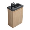 Pack meuble lave-main bois-Vasque noire robinet noir- crochet noir - Pack Lave-main + Robinet + Crochet - Bain-bain