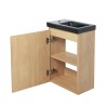 Pack meuble lave-main bois-Vasque noire robinet noir- crochet noir - Pack Lave-main + Robinet + Crochet - Bain-bain
