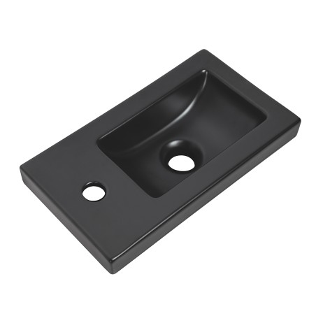 Pack meuble lave-main bois-Vasque noire robinet noir- crochet noir - Pack Lave-main + Robinet + Crochet - Bain-bain