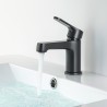 Pack meuble lave-main bois-Vasque noire robinet noir- crochet noir - Pack Lave-main + Robinet + Crochet - Bain-bain