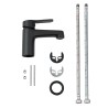 Pack meuble lave-main bois-Vasque noire robinet noir- crochet noir - Pack Lave-main + Robinet + Crochet - Bain-bain