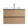 Pack meuble 80 bois-Vasque céramique-Robinet chromé - Pack Meuble + Vasque + Robinet - Bain-bain