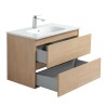 Pack meuble 80 bois-Vasque céramique-Robinet chromé - Pack Meuble + Vasque + Robinet - Bain-bain