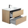 Ensemble meuble 80 bois détail noir-Vasque céramique - Ensemble Meuble + Vasque - Bain-bain