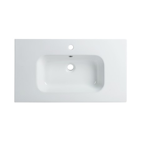 Ensemble meuble 80 blanc effet bois-Vasque céramique - Ensemble Meuble + Vasque - Bain-bain