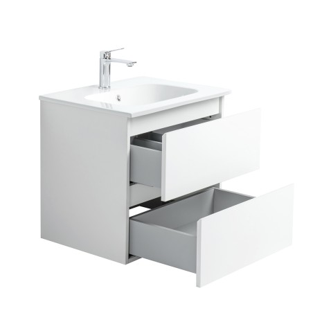 Ensemble meuble 60 blanc-Vasque céramique-Miroir JOY - Ensemble Meuble + Vasque + Miroir - Bain-bain