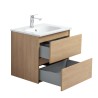 Ensemble meuble 60 bois-Vasque céramique-Miroir RIMA - Ensemble Meuble + Vasque + Miroir - Bain-bain