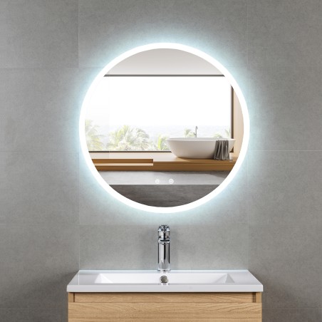 Ensemble meuble 60 bois-Vasque résine-Miroir JOY - Ensemble Meuble + Vasque + Miroir - Bain-bain