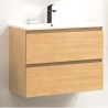 Pack meuble 60 bois-Vasque résine-Robinet noir-Miroir RIMA - Pack Meuble + Vasque + Robinet + Miroir - Bain-bain
