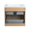 Pack meuble 60 bois-Vasque résine-Robinet noir-Miroir RIMA - Pack Meuble + Vasque + Robinet + Miroir - Bain-bain