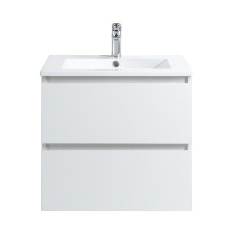 Pack meuble 60 blanc-Vasque résine-Robinet chromé-Miroir RIMA - Pack Meuble + Vasque + Robinet + Miroir - Bain-bain