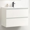 Pack meuble 60 blanc-Vasque résine-Robinet noir-Miroir ELY - Pack Meuble + Vasque + Robinet + Miroir - Bain-bain