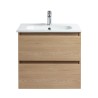 Pack meuble 60 bois-Vasque céramique-Robinet chromé-Miroir RIMA - Pack Meuble + Vasque + Robinet + Miroir - Bain-bain
