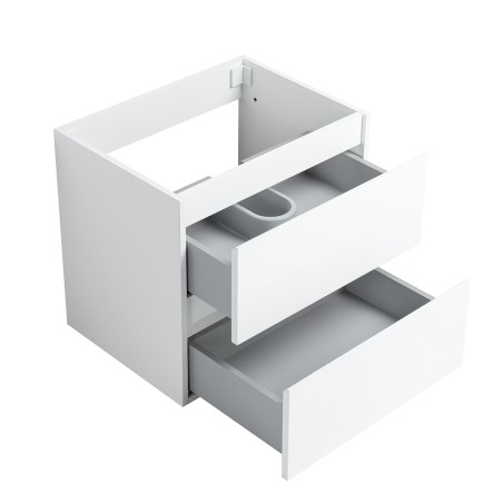 Pack meuble 60 blanc-Vasque céramique-Robinet noir-Miroir ELY - Pack Meuble + Vasque + Robinet + Miroir - Bain-bain
