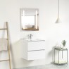Pack meuble 60 blanc-Vasque céramique-Robinet chromé-Miroir ELY - Pack Meuble + Vasque + Robinet + Miroir - Bain-bain