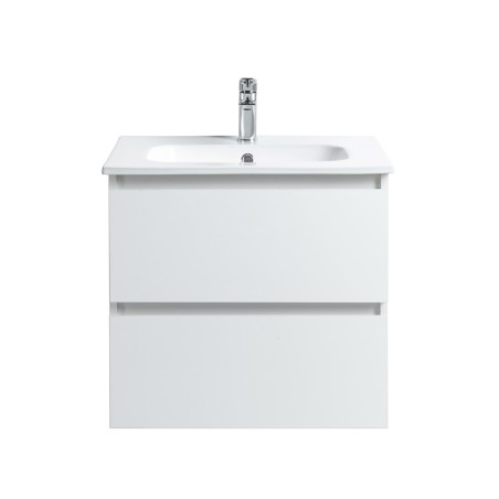 Pack meuble 60 blanc-Vasque céramique-Robinet chromé-Miroir ELY - Pack Meuble + Vasque + Robinet + Miroir - Bain-bain