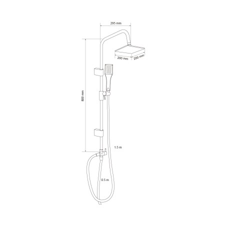 Colonne de douche carrée chrome KARY - Colonne de douche - Bain-bain